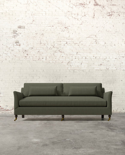 Alfie 87" Bench Sofa with Brass Casters