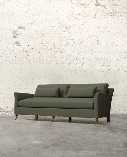 Alfie 87" Bench Sofa with Brass Casters