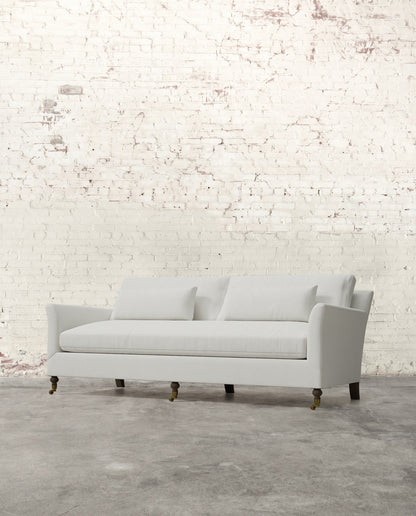 Alfie 87" Bench Sofa with Brass Casters