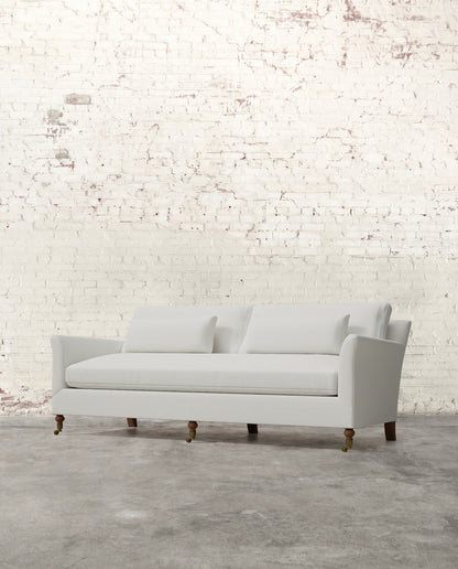 Alfie 87" Bench Sofa with Brass Casters