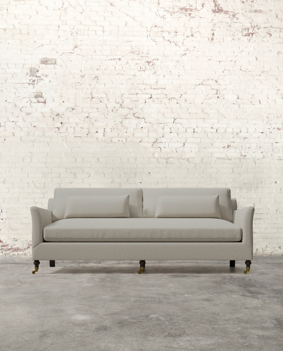 Alfie 87" Bench Sofa with Brass Casters