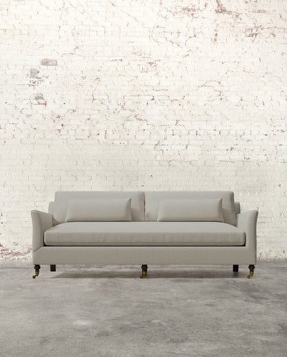 Alfie 87" Bench Sofa with Brass Casters