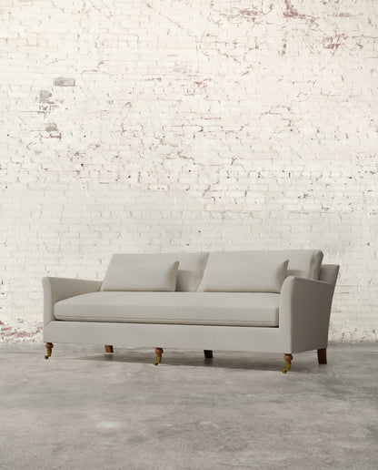 Alfie 87" Bench Sofa with Brass Casters
