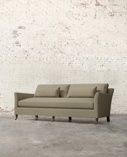 Alfie 87" Bench Sofa with Brass Casters