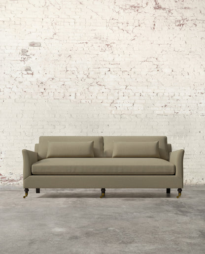 Alfie 87" Bench Sofa with Brass Casters