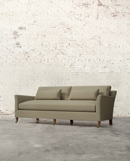 Alfie 87" Bench Sofa with Brass Casters