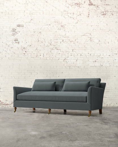 Alfie 87" Bench Sofa with Brass Casters