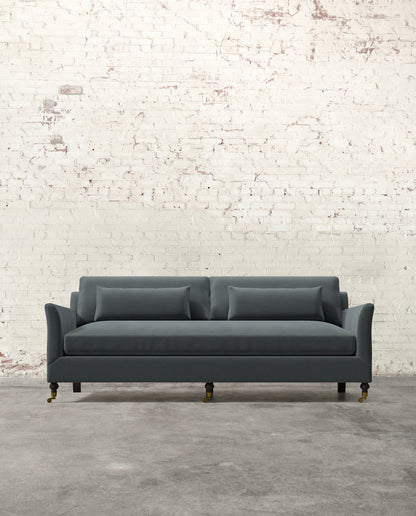 Alfie 87" Bench Sofa with Brass Casters