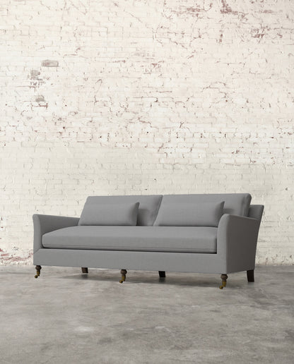 Alfie 87" Bench Sofa with Brass Casters