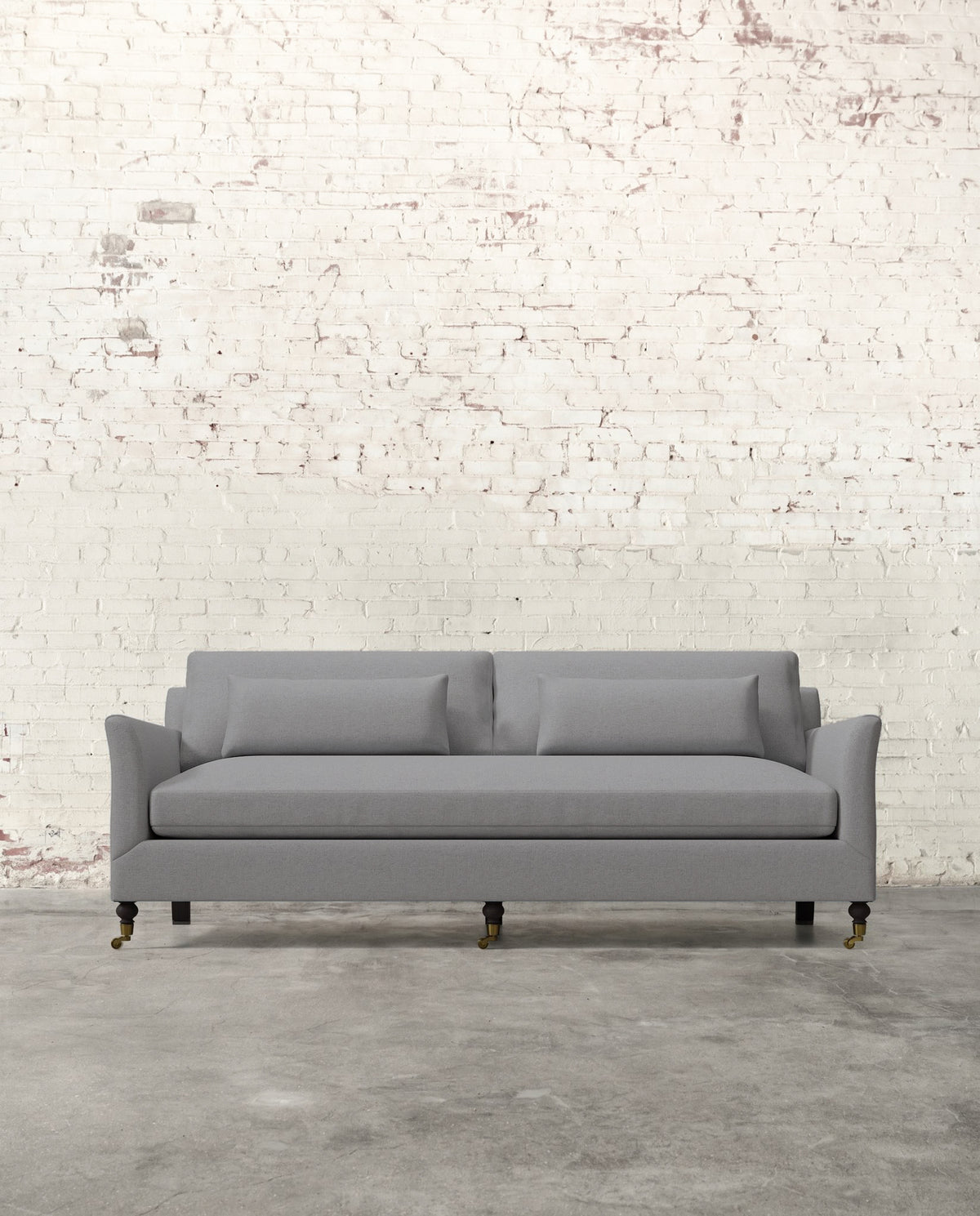 Alfie 87" Bench Sofa with Brass Casters