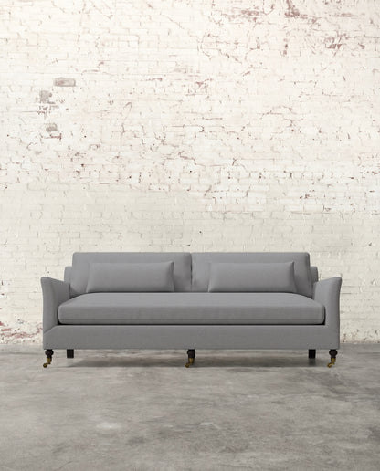Alfie 87" Bench Sofa with Brass Casters