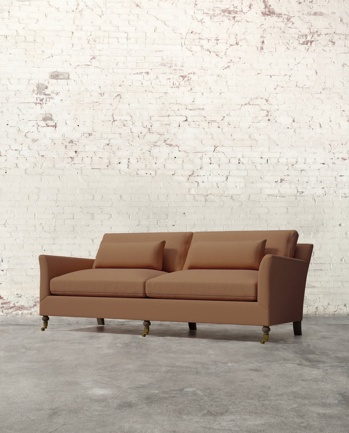 Alfie 87" Sofa with Brass Casters