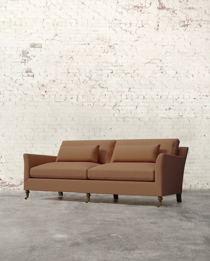 Alfie 87" Sofa with Brass Casters