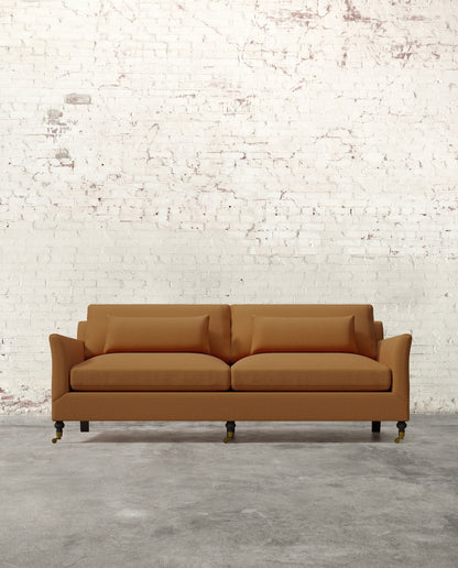Alfie 87" Sofa with Brass Casters