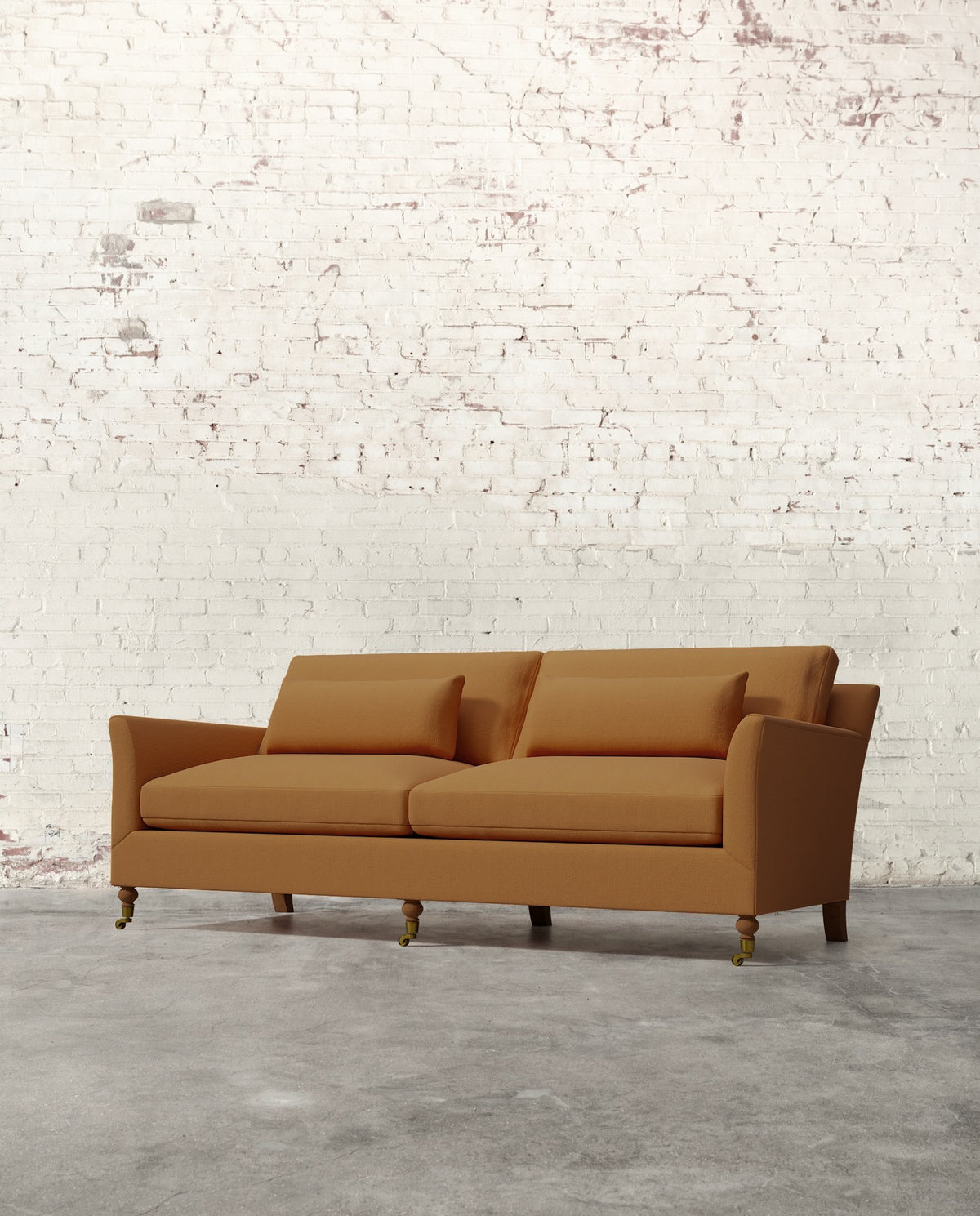 Alfie 87" Sofa with Brass Casters