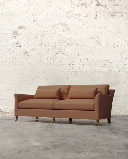 Alfie 87" Sofa with Brass Casters
