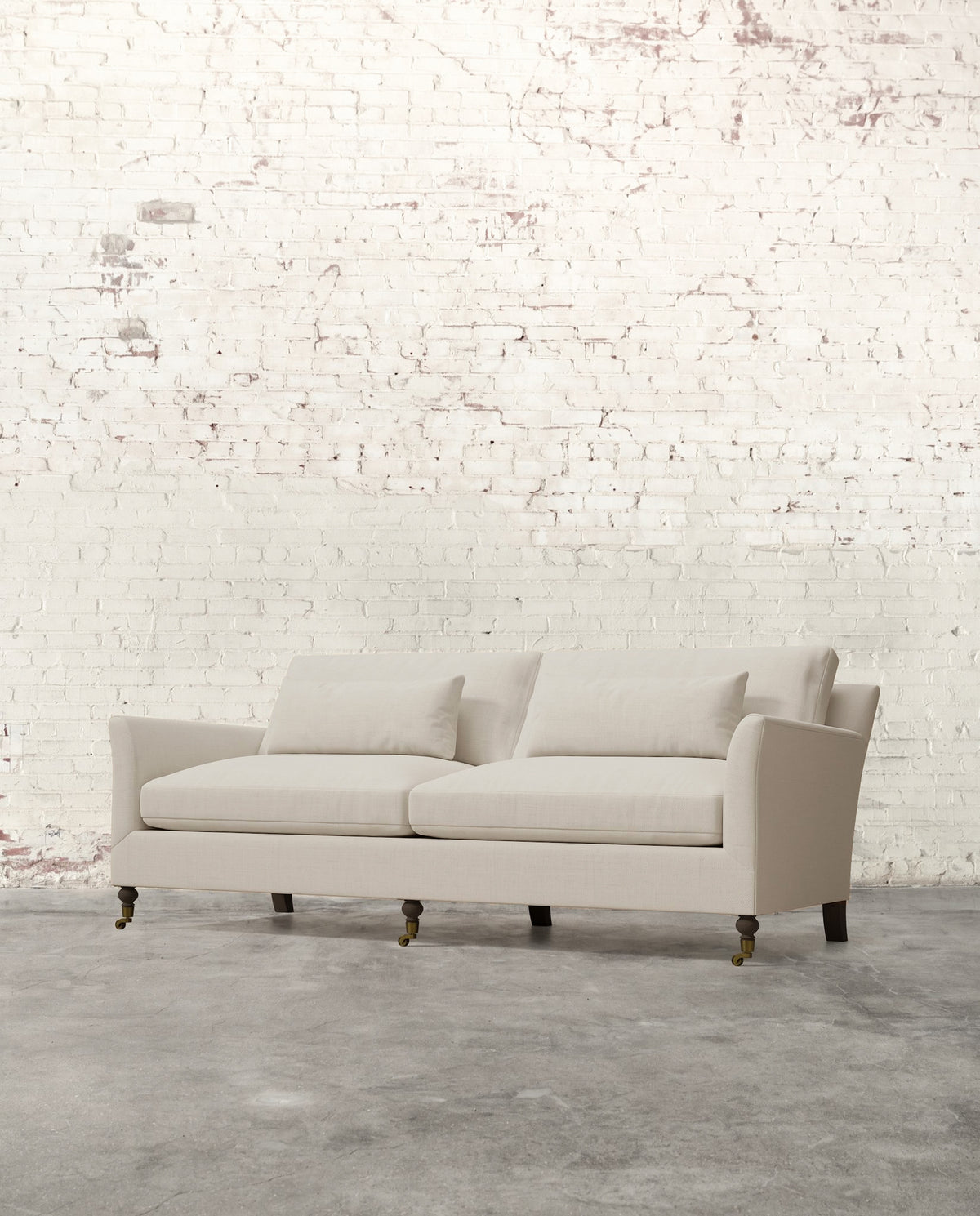 Alfie 87" Sofa with Brass Casters