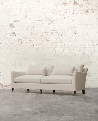 Alfie 87" Sofa with Brass Casters