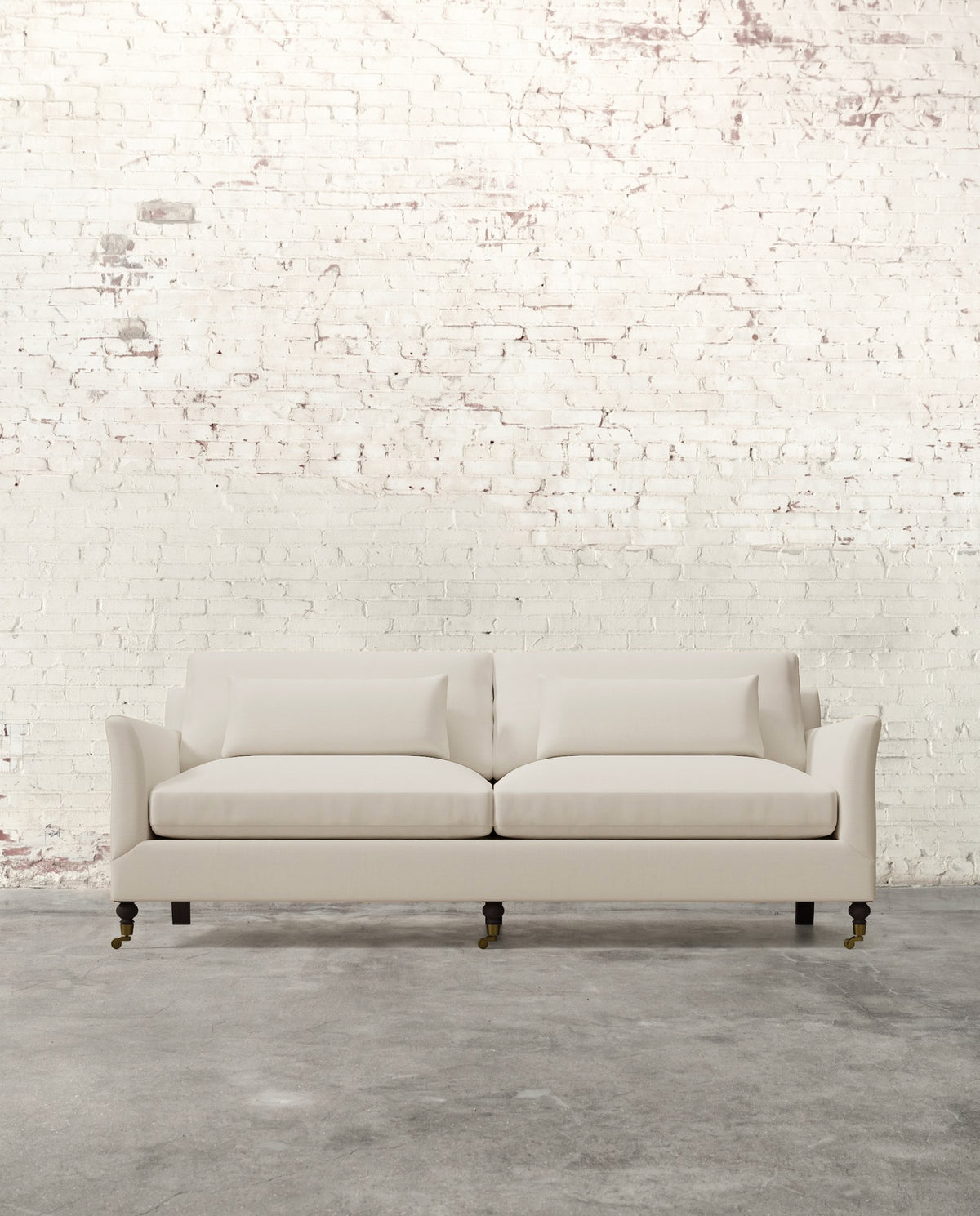 Alfie 87" Sofa with Brass Casters