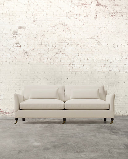 Alfie 87" Sofa with Brass Casters