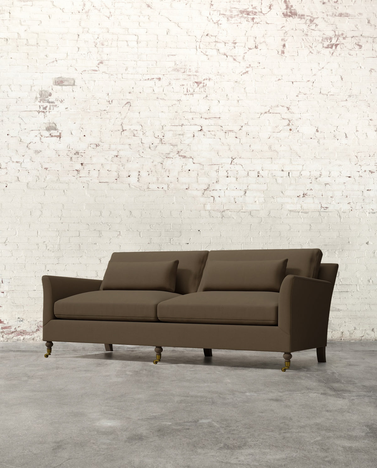 Alfie 87" Sofa with Brass Casters