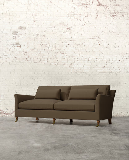 Alfie 87" Sofa with Brass Casters