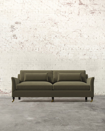 Alfie 87" Sofa with Brass Casters
