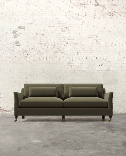 Alfie 87" Sofa with Brass Casters