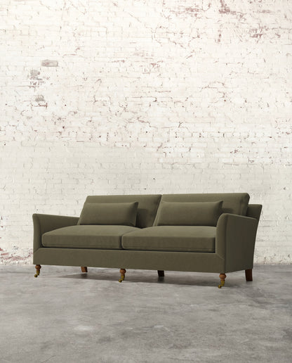 Alfie 87" Sofa with Brass Casters