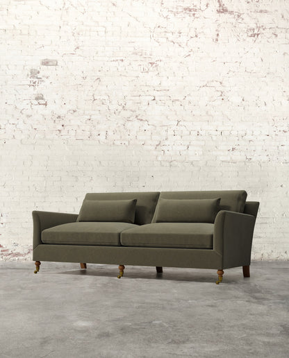 Alfie 87" Sofa with Brass Casters