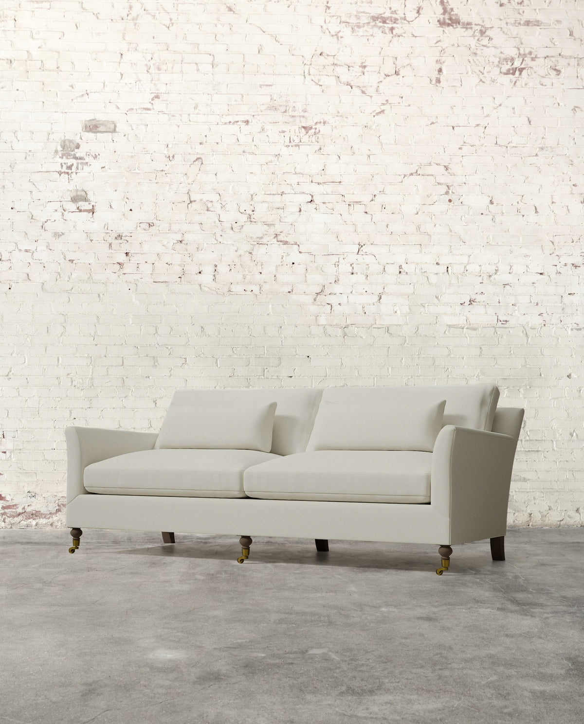 Alfie 87" Sofa with Brass Casters