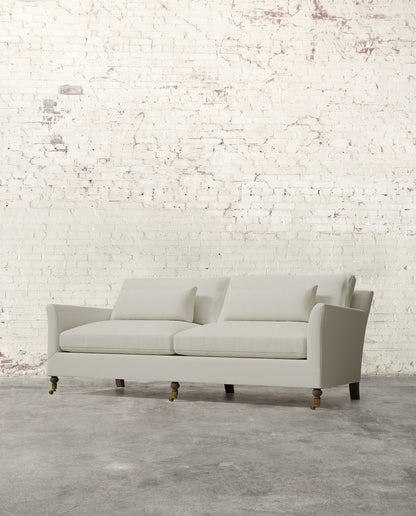 Alfie 87" Sofa with Brass Casters