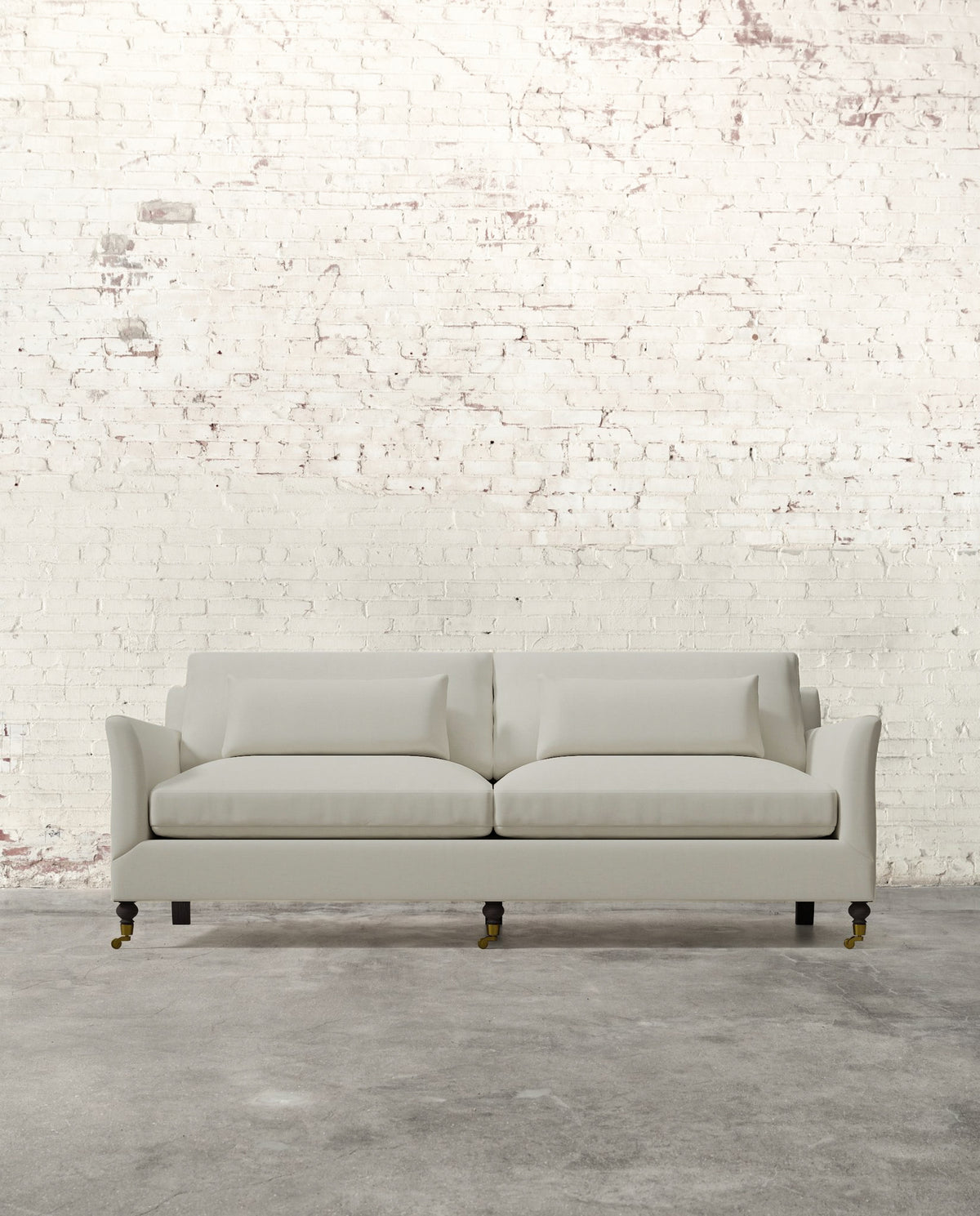 Alfie 87" Sofa with Brass Casters
