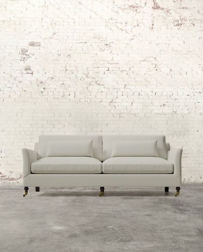 Alfie 87" Sofa with Brass Casters