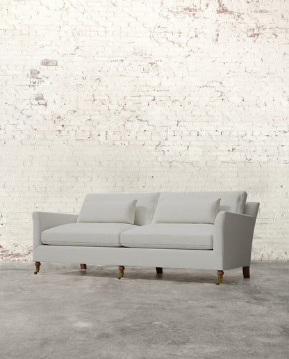 Alfie 87" Sofa with Brass Casters
