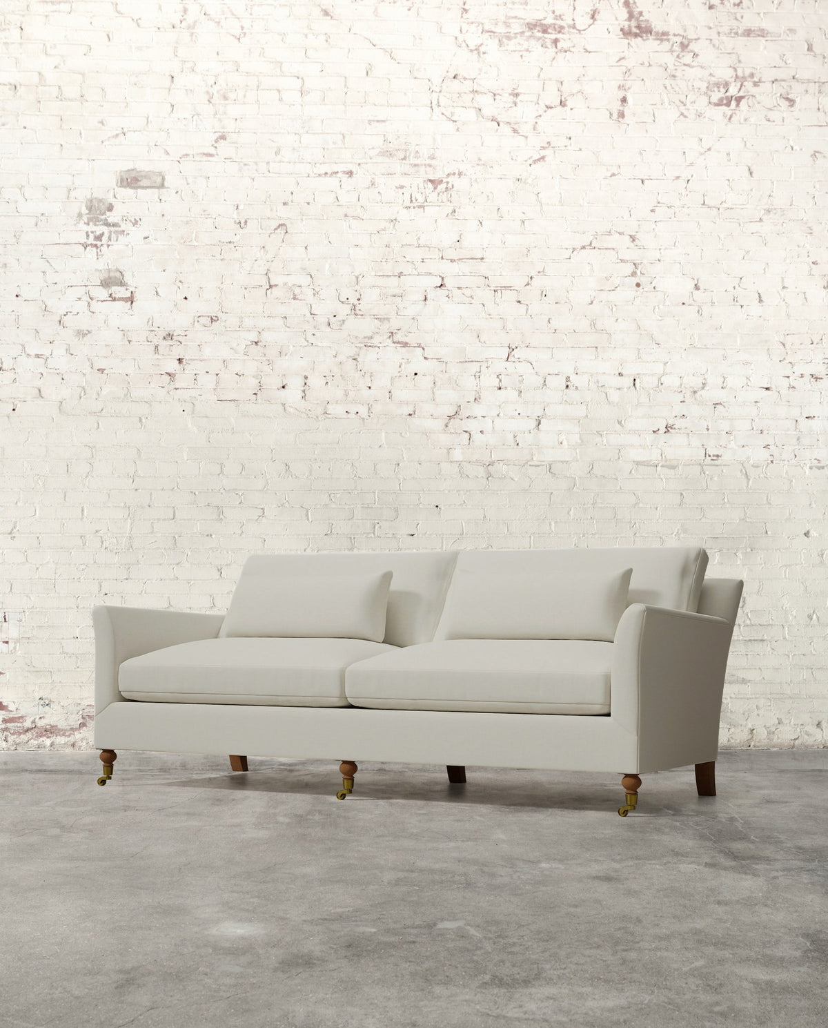 Alfie 87" Sofa with Brass Casters