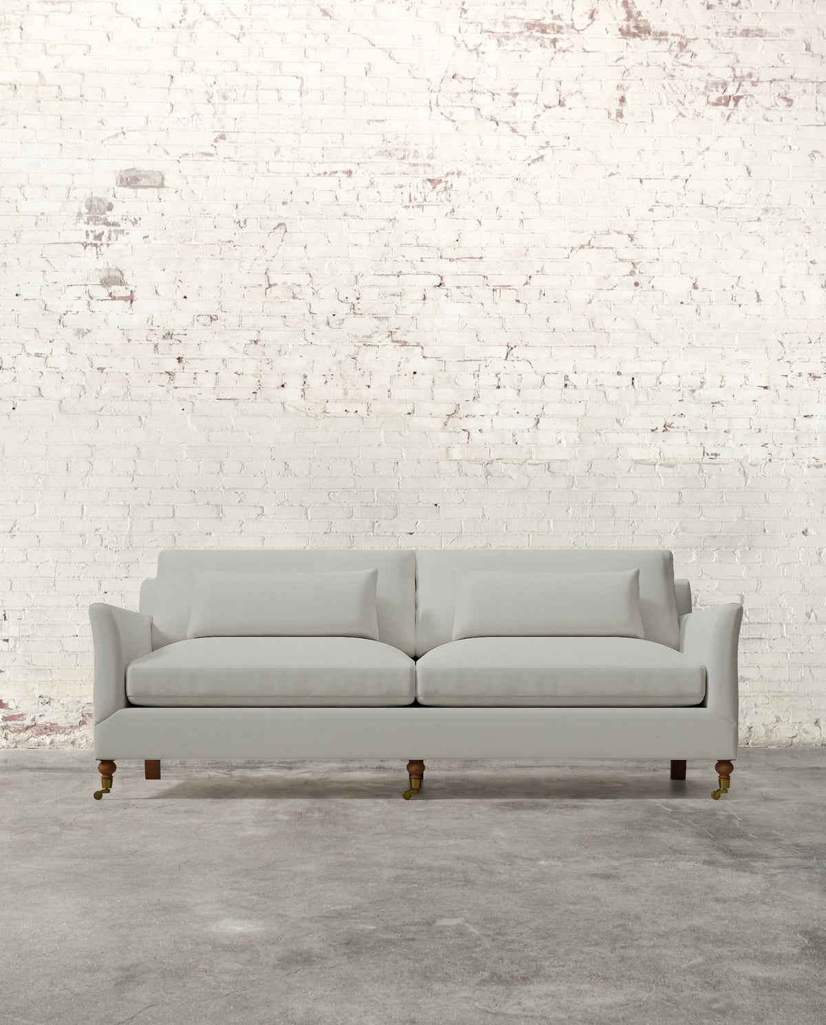 Alfie 87" Sofa with Brass Casters