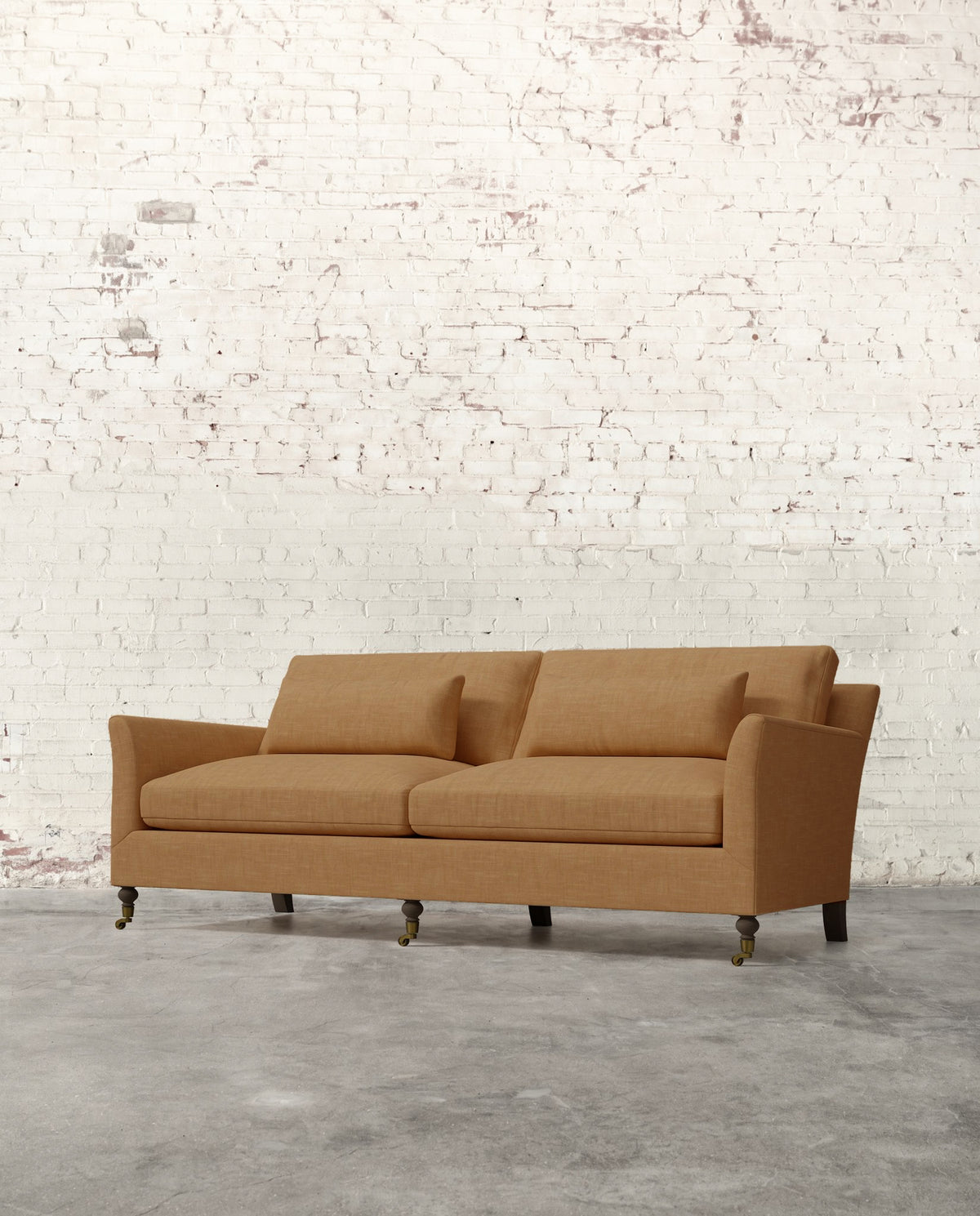 Alfie 87" Sofa with Brass Casters