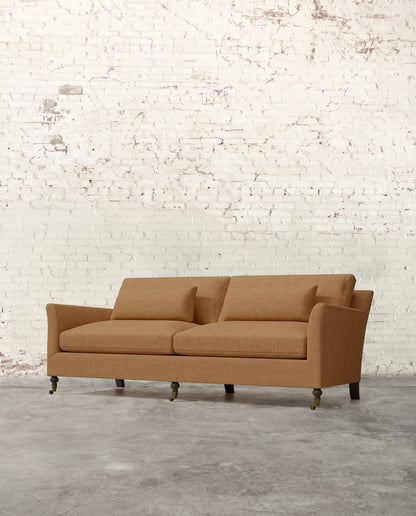 Alfie 87" Sofa with Brass Casters