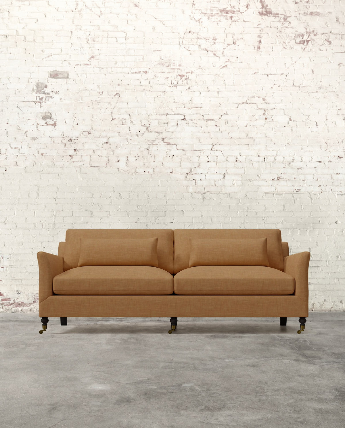 Alfie 87" Sofa with Brass Casters