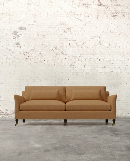 Alfie 87" Sofa with Brass Casters