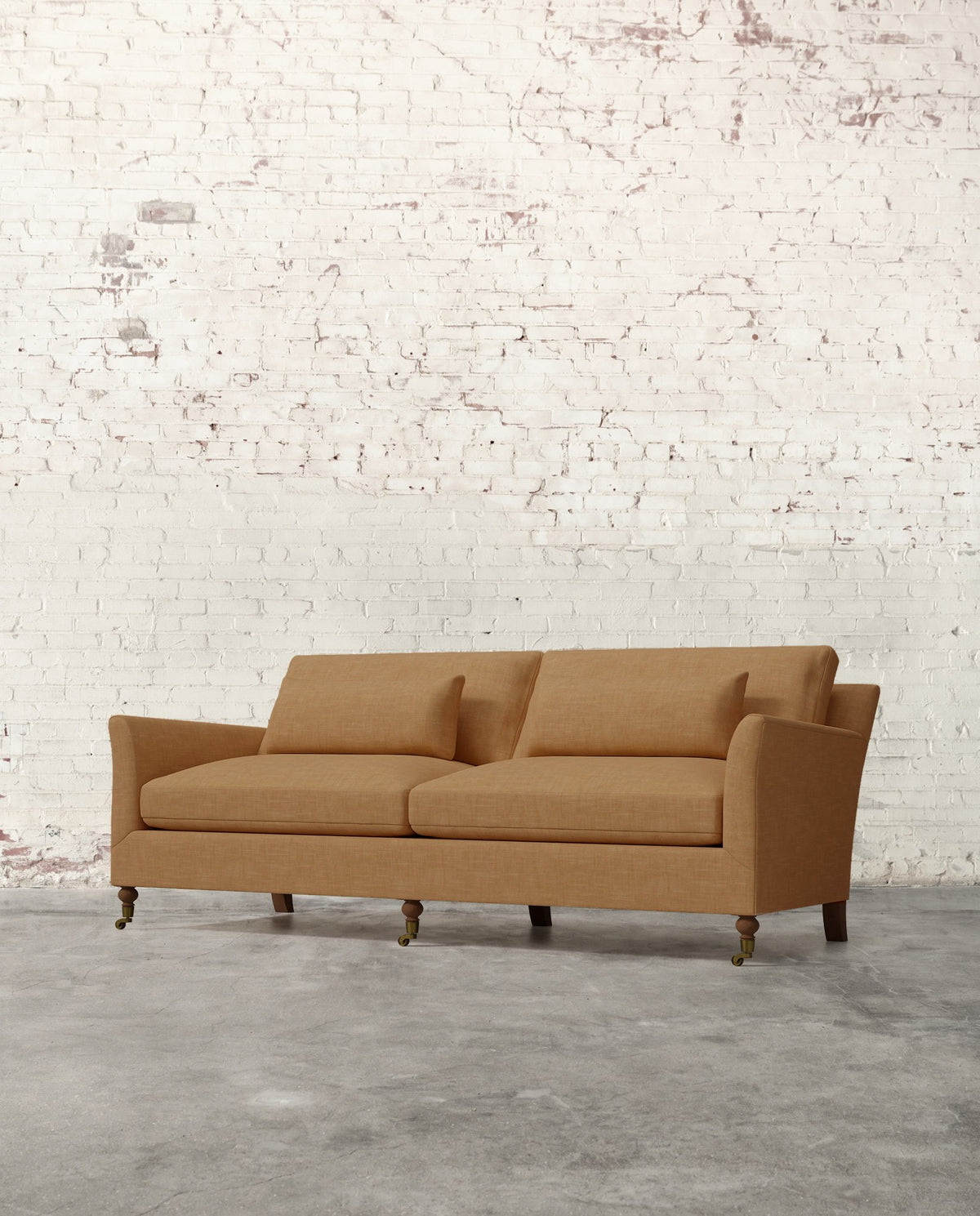 Alfie 87" Sofa with Brass Casters