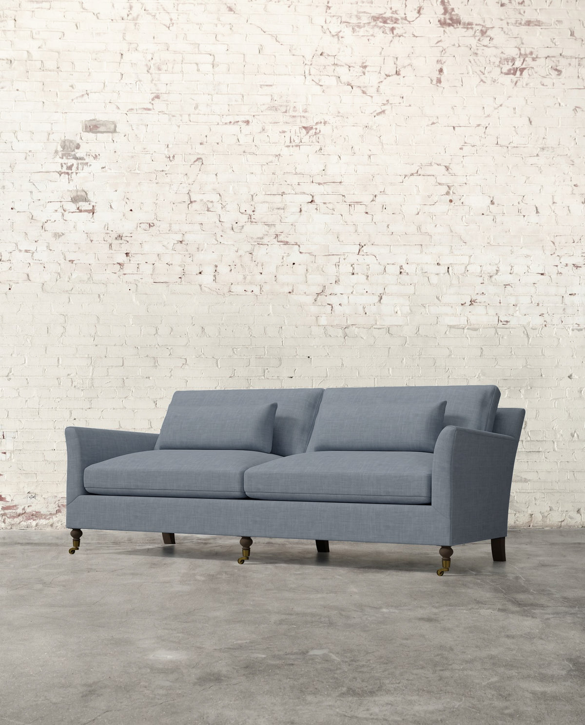 Alfie 87" Sofa with Brass Casters