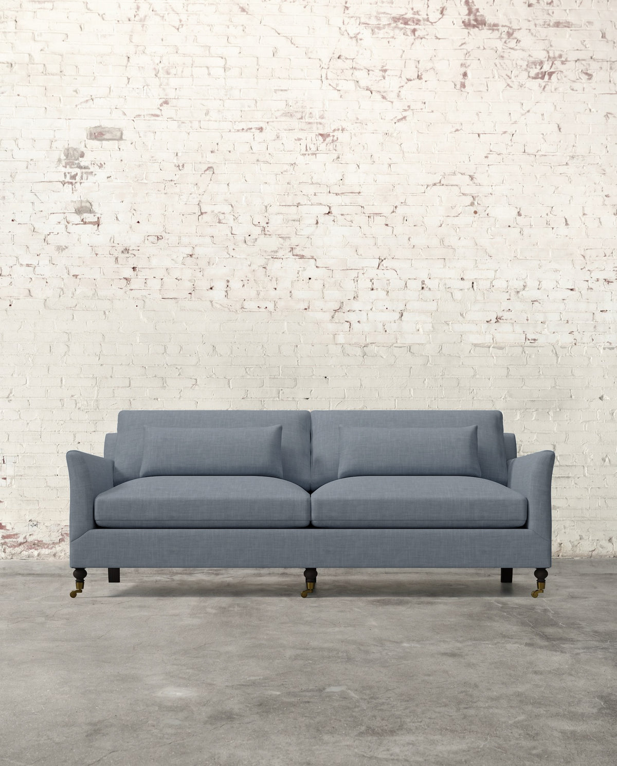 Alfie 87" Sofa with Brass Casters