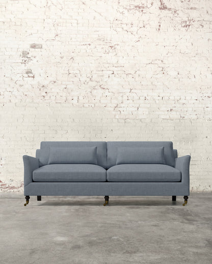 Alfie 87" Sofa with Brass Casters
