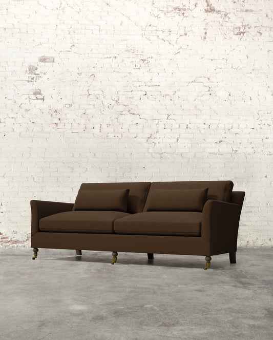 Alfie 87" Bench Sofa with Brass Casters