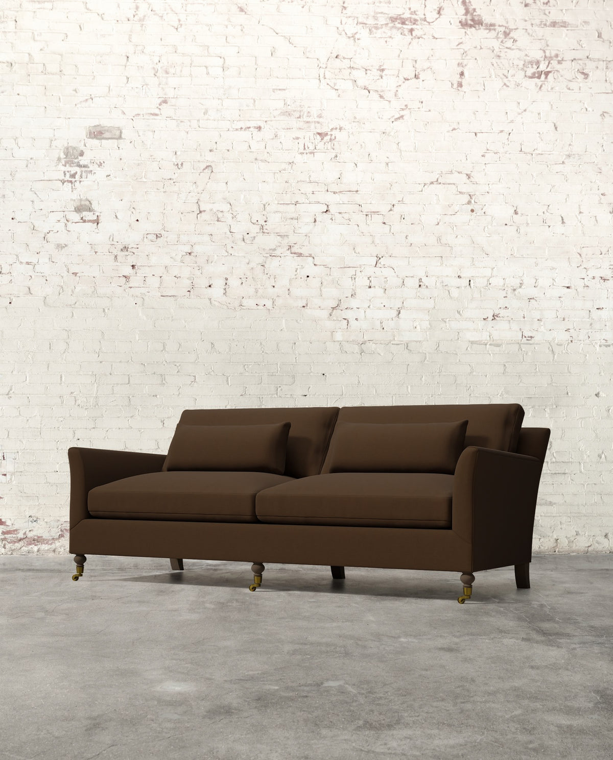 Alfie 87" Sofa with Brass Casters
