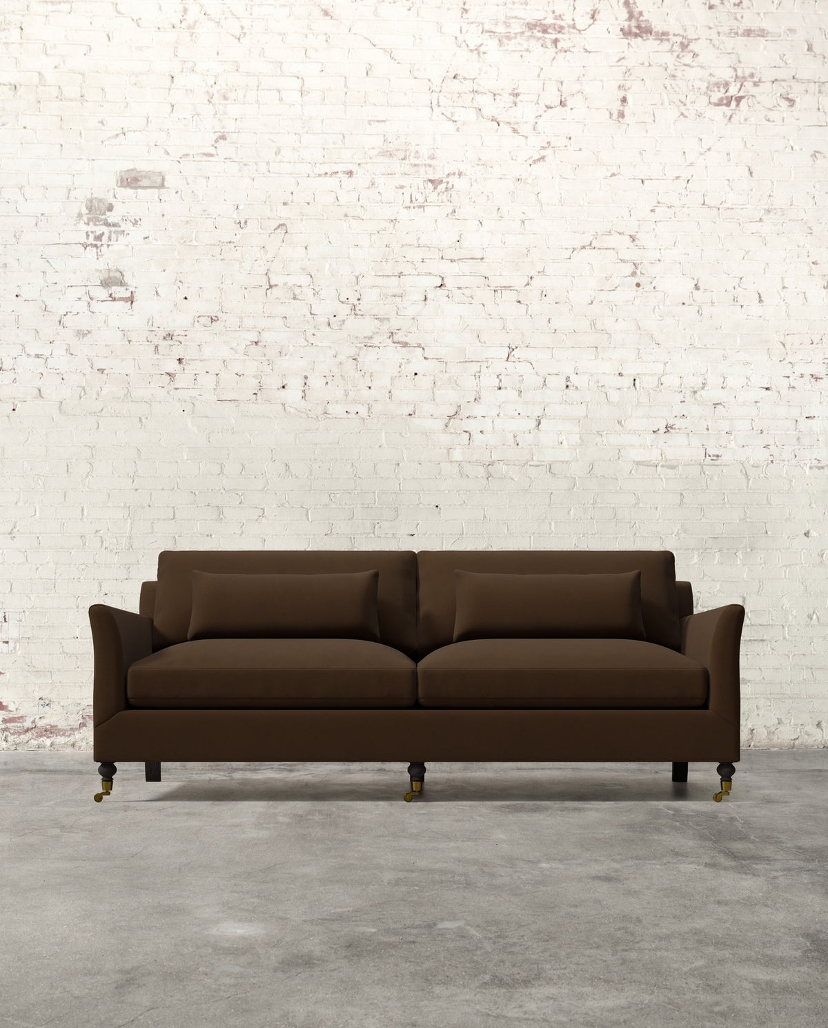 Alfie 87" Sofa with Brass Casters