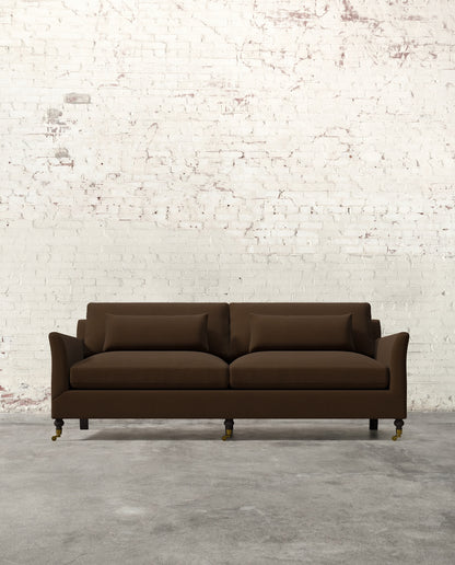 Alfie 87" Sofa with Brass Casters