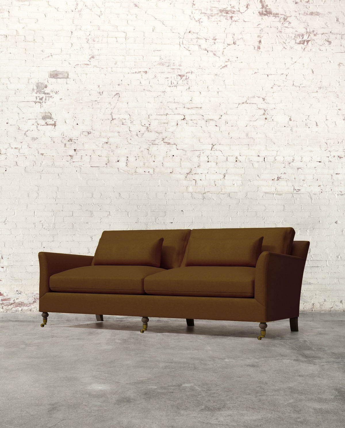 Alfie 87" Sofa with Brass Casters